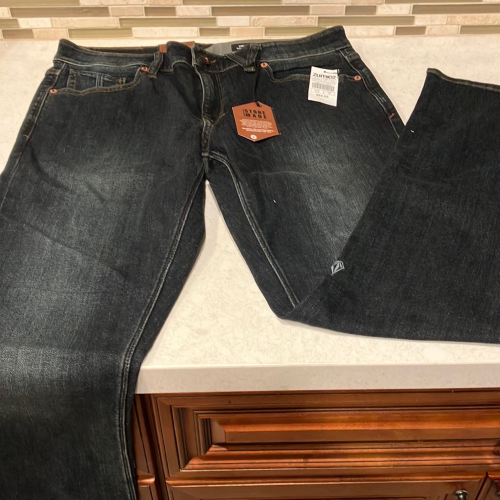 Volcom Vorta Dark Navy Jeans 33x32 slim / straight fit $64 retail new w/ tags